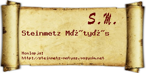 Steinmetz Mátyás névjegykártya